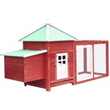 vidaXL Kokošnjak z gnezdiščem rdeč 193x68x104 cm trden les jelke Cene