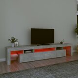 TV ormarić s LED svjetlima siva boja betona 215x36,5x40 cm | shoptok.hr