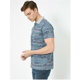 Koton Men's Polo Neck Short Sleeve Striped T-Shirt Cene
