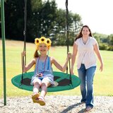  Gugalnica gnezdo premera 100 cm z nastavljivimi vrvmi, viseča gugalnica, otroška gugalnica, zelena | Shoptok.si