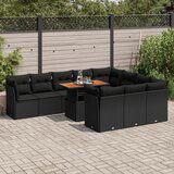 vidaXL 11-dijelni set vrtnih sofa od poliratana s jastucima crni | shoptok.hr