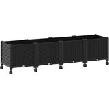  Vrtni saksija s kotačima Crna 160 x 40 x 44 cm PP | shoptok.hr