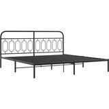  Metalni okvir za krevet s uzglavljem crni 200x200 cm | shoptok.hr