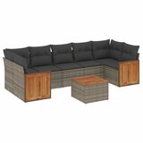 Maison Chic Seti vrtnega pohištva - Vrtna garnitura - Vrtni pohištvo set 8-delna z blazinami siv poli ratan, (21800700) | Shoptok.si