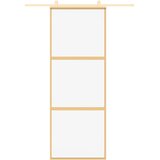  Klizna vrata zlatna 76x205 cm prozirno staklo ESG i aluminij | shoptok.hr