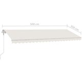  Automatska tenda sa senzorom za vjetar LED 500x350 cm krem | shoptok.hr