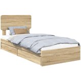  Krevet s od storage Sonoma hrast 100 x 200 cm Konstruirano drvo Smeđa 203 x 102 x 90 cm | Shoptok.si