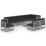 Maison Chic Seti vrtnega pohištva - Vrtna garnitura - Vrtni pohištvo set 10-delna z blazinami trdna borovina, (21815536) | Shoptok.si