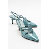 LuviShoes MAGRA Blue Patent Leather Women's Heeled Shoes cene