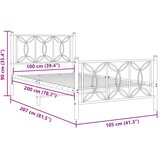  Metalni okvir kreveta uzglavlje i podnožje bijeli 100x200 cm | shoptok.hr