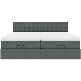 vidaXL Otomanski posteljni okvir z vzmetnicami siv 200x200 cm blago | Shoptok.si