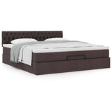 vidaXL Otomanski krevet s madracem tamnosmeđi 160x200cm od tkanine | shoptok.hr