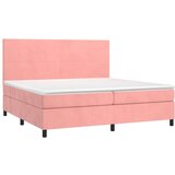  Box spring s madracem LED ružičasti 200x200cm baršunasti | shoptok.hr