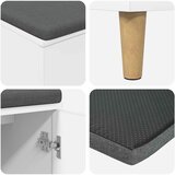  Klupa za hodnik s jastukom s pohranom Bijeli 100 x 38 x 46 cm | shoptok.hr