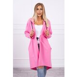 Kesi Coat with a longer back part light pink Cene
