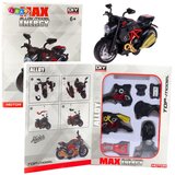  Motocikl za sastavljanje uvijenog metala 1:14 DIY crveni | shoptok.hr