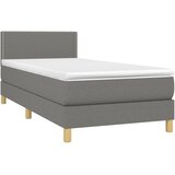  Okvir kreveta s oprugama i madrac tamnosivi 80x200cm od tkanine | shoptok.hr