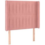 Posteljno vzglavje roza 83x16x118/128 cm žamet | Shoptok.si