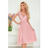 Numoco Chiffon dress with lace neckline | ePonuda.com