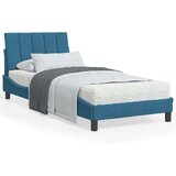  Posteljni okvir z vzglavjem moder 90x190 cm žamet, (21081943) | Shoptok.si