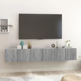 Viseći TV ormarić siva boja hrasta 3 kom 60 x 30 x 30 cm drveni