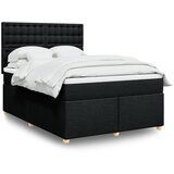 vidaXL Box spring postelja z vzmetnico črna 160x200 cm blago Cene