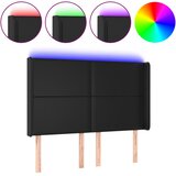  LED uzglavlje crno 147x16x118/128 cm od umjetna koža | Eponuda.com