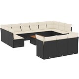  The Living Store Vrtna sedežna garnitura 14-delna z blazinami črn poli ratan - Vrtna Sedežna Garniture, (21443403) | Shoptok.si