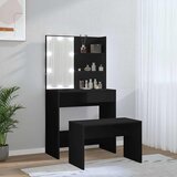  Set toaletnog stolića LED crni od konstruiranog drva | Eponuda.com