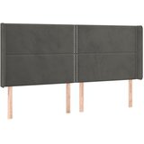  The Living Store Vzglavje z ušesi temno sivo 183x16x118/128 cm žamet - Vzglavje, (21452017) | Shoptok.si