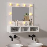 Ormarić s ogledalom i LED svjetlima sjajni bijeli 60x31,5x62 cm Cijene
