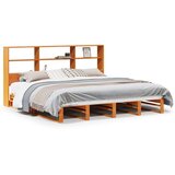  Knjižna postelja brez vzmetnice vošč. rjava 180x200cm trden les | Shoptok.si
