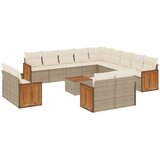  14-dijelni set vrtnih sofa s jastucima poliratan Bež | shoptok.hr