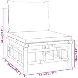  10-dijelna vrtna garnitura od bambusa s krem bijelim jastucima | shoptok.hr