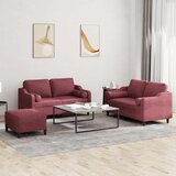  3-dijelni set sofa s jastucima crvena boja vina od tkanine | shoptok.hr