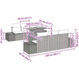  Vrtni set za objed 8 kom. 7-Broj sjedala Crna i Plavozelena | shoptok.hr
