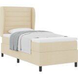 Box Spring Krevet s Madracem Krem 90x200 cm Tkanina | shoptok.hr