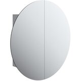  Kupaonski ormarić s okruglim ogledalom LED Siva 54x54x17,5 cm | shoptok.hr