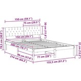  Kovinska posteljna konstrukcija Rjava in taupe 150 x 200 cm, (5000084075) | Shoptok.si