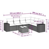 vidaXL 7-dijelni set vrtnih sofa od poliratana s jastucima crni | shoptok.hr