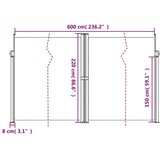  Zložljiva stranska tenda terakota 220x600 cm | Shoptok.si