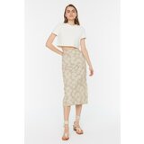 Trendyol Mink Slit Detailed Printed Skirt Cene