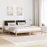  Krevetna konstrukcija Crna 200 x 200 cm Čvrsto borovo drvo | shoptok.hr