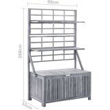  Kutija za pohranu s rešetkom siva 99x55x160 cm od drva bagrema | shoptok.hr