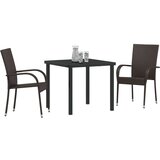 vidaXL 3-delni vrtni jedilni set rjav poli ratan | Shoptok.si