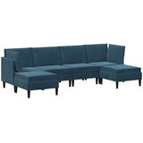  Komplet pohištva za dnevno sobo z blazino 6 pcs Modra Žamet, (5000272712) | Shoptok.si