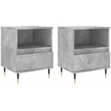  Noćni ormarići 2 kom boja betona 40x35x50 cm konstruirano drvo | shoptok.hr