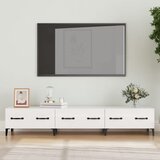 Maison Chic TV omarica - TV stojalo - Televizijska omarica visok sijaj bela 150x34,5x30 cm inženirski les, (21699150) | Shoptok.si