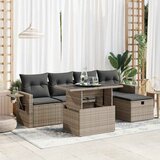 Maison Chic Seti vrtnega pohištva - Vrtna garnitura - Vrtni pohištvo set 6-delna z blazinami siv poli ratan, (21808132) | Shoptok.si