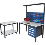 eurokraft basic Delovna miza, z navpičnimi prečkami in nivojsko polico, ŠxG 1200 x 700 mm | Shoptok.si